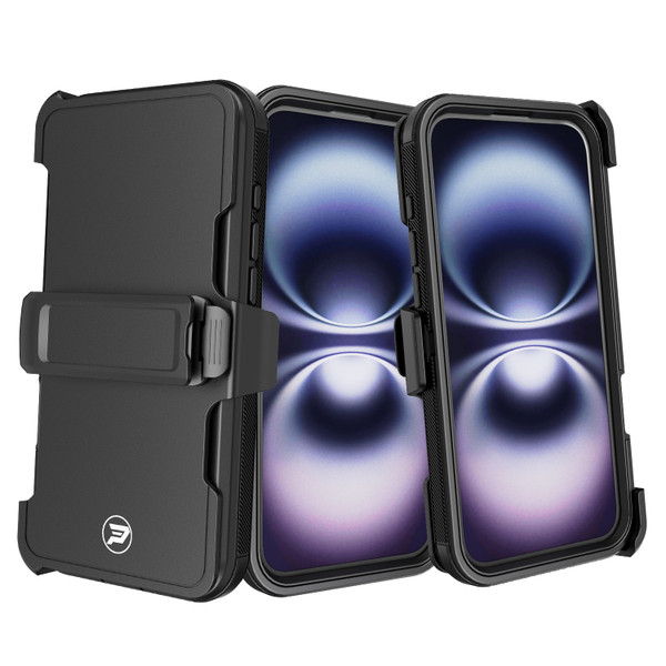 Apple iPhone 16 PLUS Heavy Duty Belt Clip Holster with Rugged Triple Layer TPU and PC Lined Case Combo by Wireless ProTech