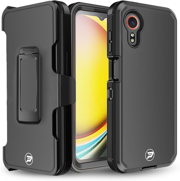 Samsung Galaxy XCover 7 SM-G556B Heavy Duty Belt Clip Holster with Rugged Triple Layer TPU and PC Smooth Case Combo by Wireless ProTech