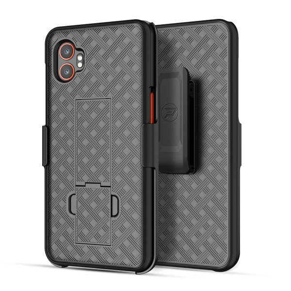 Samsung Galaxy XCover7 Pro SM-G766 Case with Weave Pattern and Belt Clip Holster Combo includes 9D Screen Protector by Wireless ProTech  Samsung Galaxy XCover7 Pro SM-G766 Case with Weave Pattern and Belt Clip Holster Combo includes 9D Screen Protector by Wireless ProTech