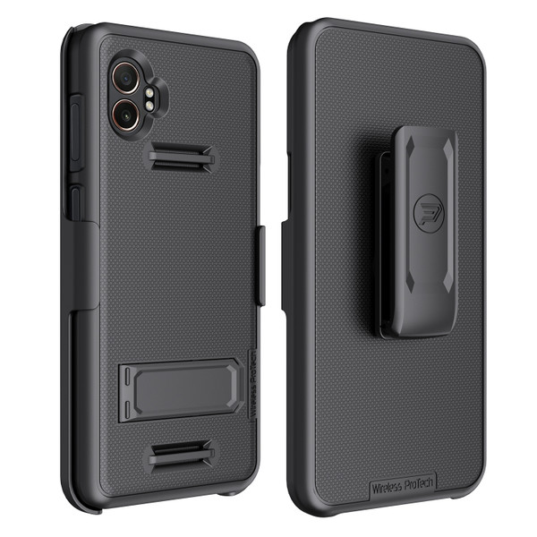  Wireless PROTECH Protective Shell Case with Built-In Kickstand and Belt Clip Holster for Samsung Galaxy XCover7 Pro SM-G766 and XCover6 Pro SM-G736