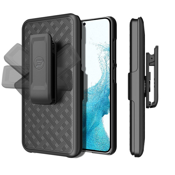 Samsung Galaxy S23 5G Case with Weave Pattern and Belt Clip Holster Combo includes 9D Screen Protector by Wireless ProTech (Screen size 6.1")