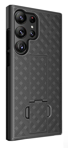 Samsung Galaxy S23 ULTRA 5G Case with Weave Pattern and Built-In Kickstand by Wireless ProTech (Screen Size 6.8")