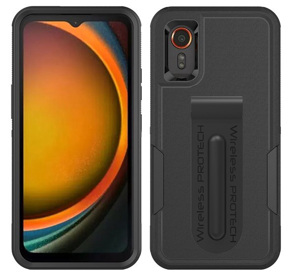 Samsung Galaxy XCover 7 5G Phone SM-G556B Dual Layer TPU and PC Case with Magnet Clamp Clip by Wireless ProTech