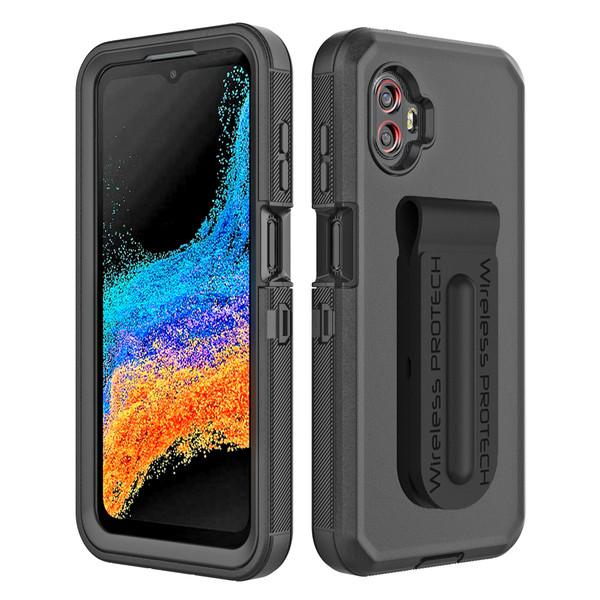 Samsung Galaxy XCover 6 PRO SM-G736 Dual Layer TPU and PC Rugged Case with Magnet Clamp Clip by Wireless ProTech