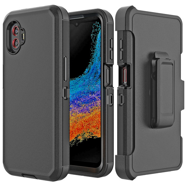 Samsung Galaxy XCover 6 PRO SM-G736 Dual Layer TPU and PC Rugged Case and Belt Clip Holster with Built-in Screen Protector by Wireless ProTech