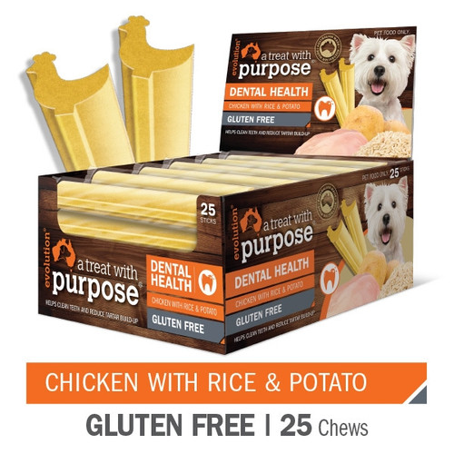 "A Dental treat with purpose" Chicken with Rice & Potato (25 chews)