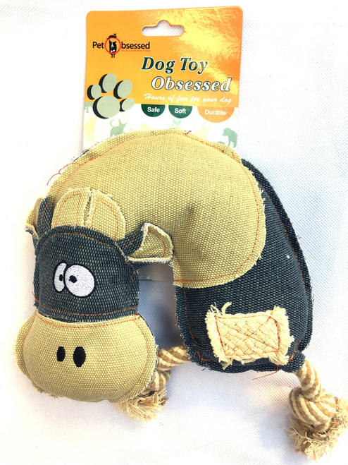 ‘Chewy Cow’ Strong Rope Squeaking Dog Toy