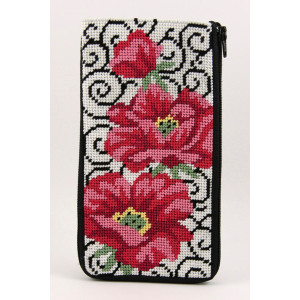Poppies on Scrolls Eyeglass Case