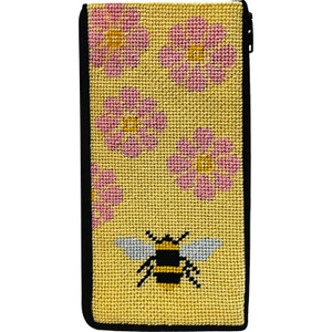 Item #SZ3019, Flowers and Bee Stitch and Zip Kits Eyeglass Case Item #SZ3019, Flowers and Bee Stitch and Zip Kits Eyeglass Case