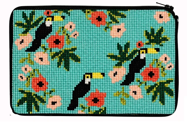 Item #SZ646, Toucan Stitch and Zip Kits Cosmetic Purse
