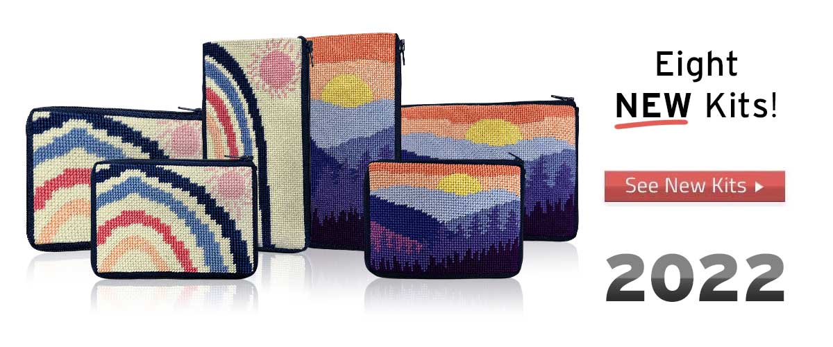 Alice Peterson Stitch & Zip Cosmetic Purse Case Kit Needlepoint