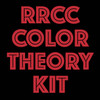 Graphic of RRCC Color Theory Kit in Red on a Black Background