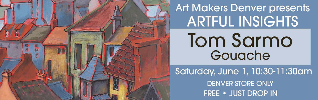 Join Tom Sarmo for his artful insights on his two demos at Artmakers Workshops, Saturday June 1, 10:30-11:30am FREE to attend