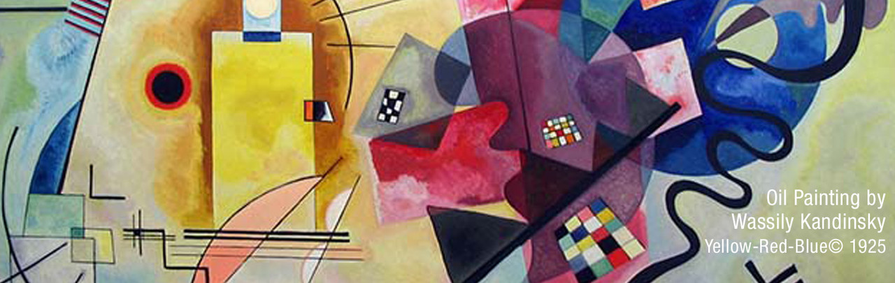 Abstract Oil Painting by Wassily Kandinsky Yellow-Red-Blue copyright symbol 1925 shop our oil paints for June