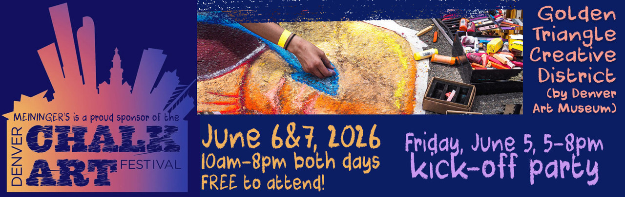 Denver's most colorful event is FREE to attend Denver Chalk Art Festival a two-day, street closing, pavement painting annual event, June 6&7, 10am-8pm in the Golden Triangle Creative District near Denver Art Museum