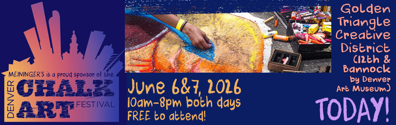 Denver's Most Colorful Event is FREE to attend! Get to 12th & Bannock (by the Denver Art Museum) and check out the Denver Chalk Art Festival, 10am-8pm both days, June 6 & 7