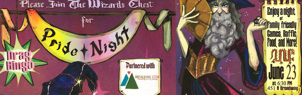Right next door to our Denver store, Wizards Chest and Resilience 1220 are having Pride Night on Tuesday, June 23, 2026 from 6:30-10:30 FREE family friendly FUN and Raffle