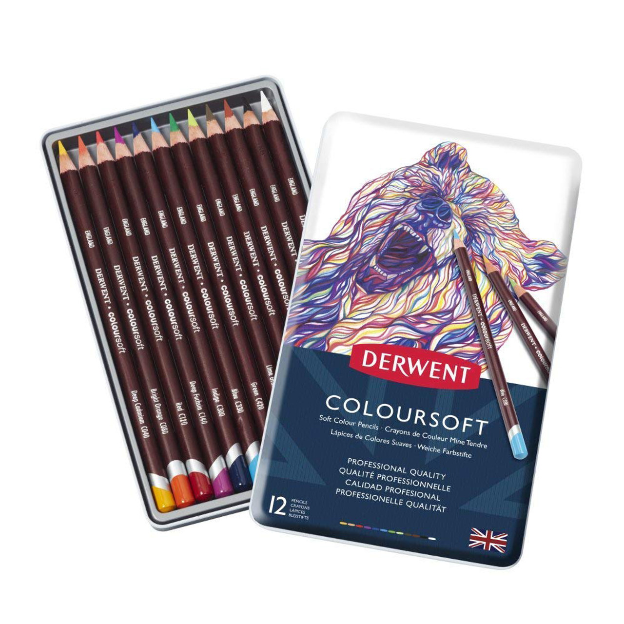 Derwent Coloursoft 12pc open