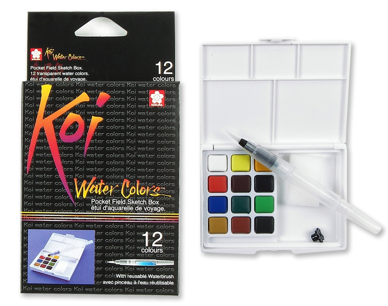 Koi Watercolor Field Sketch Travel 12pan Kit - Meininger Art Supply