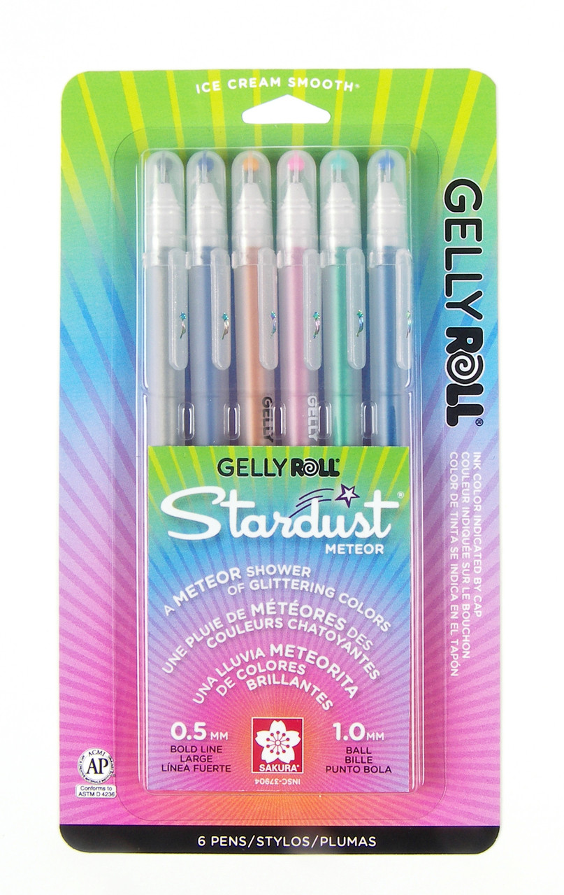 6 PC Gel Pens Colored Glitter Coloring Books Drawing Art Marker