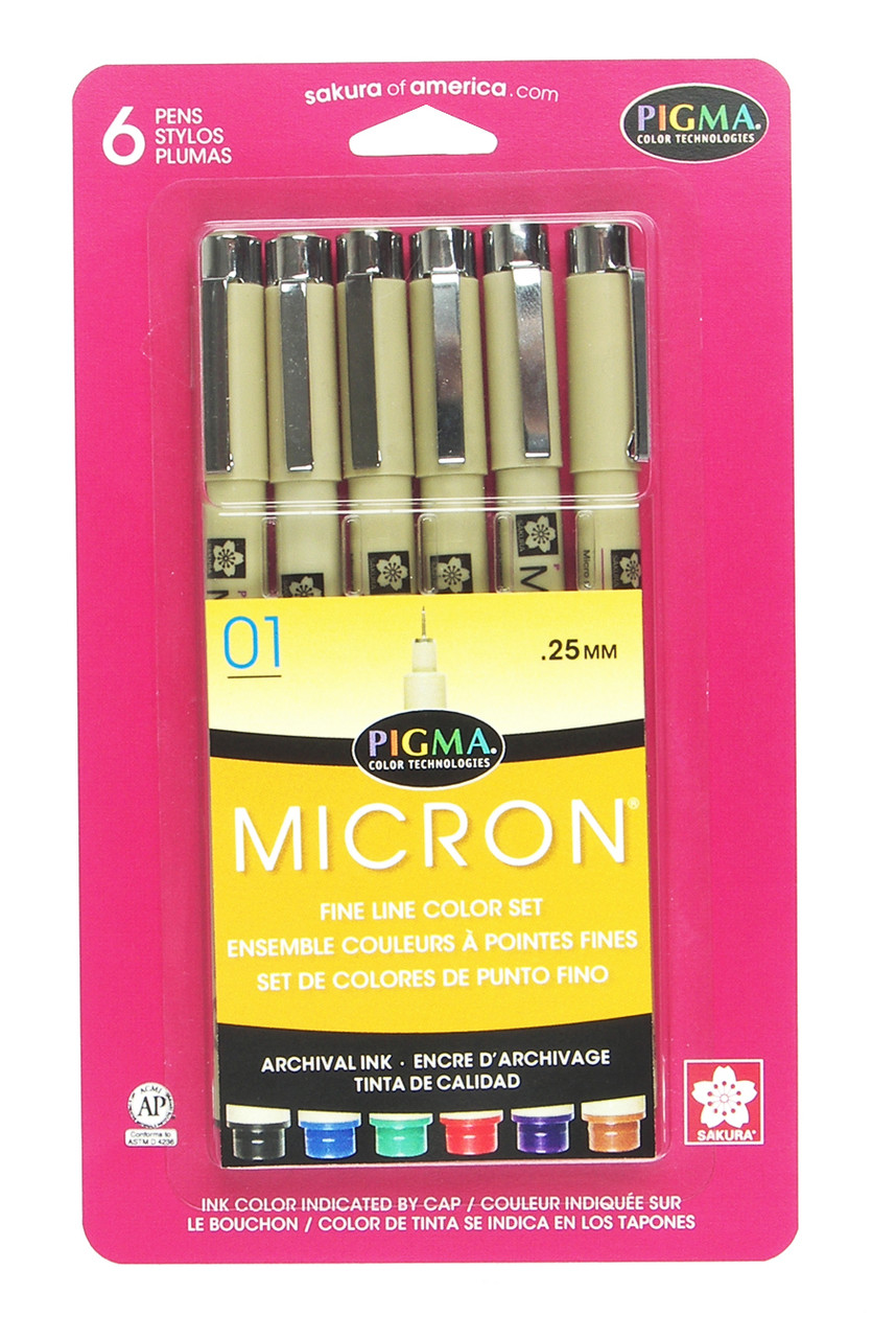 Micron 01 Assorted Color 6pc