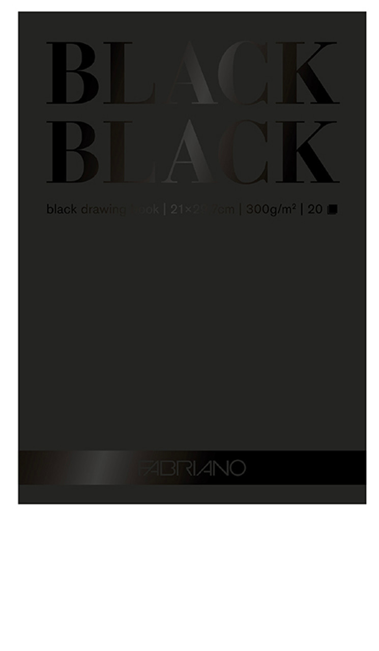 Fabriano Black Black Pad 9.5x12.5 300gsm 20 pages