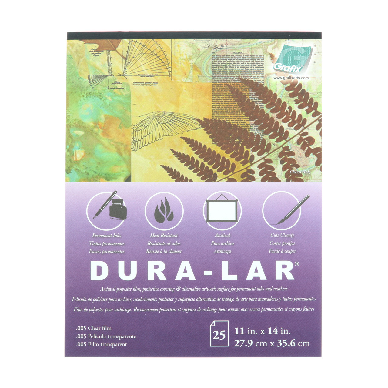 Grafix Dura-Lar Pad .005mm Clear 11in x 14in