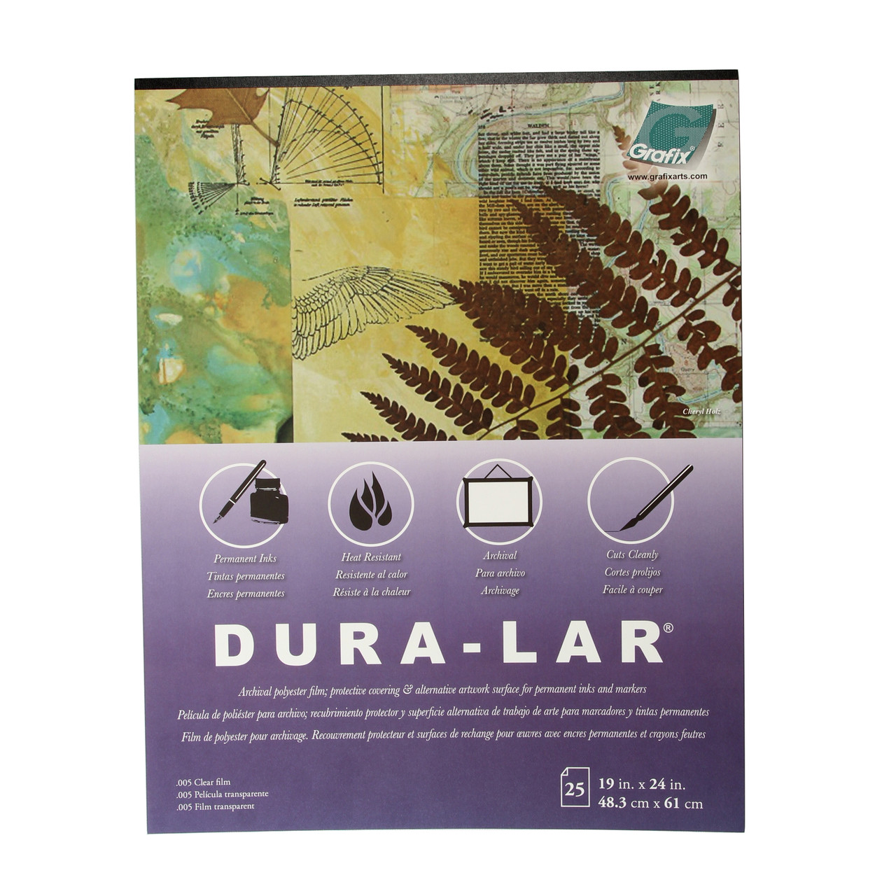 Grafix Dura-Lar Pad .005mm Clear 19in x 24in