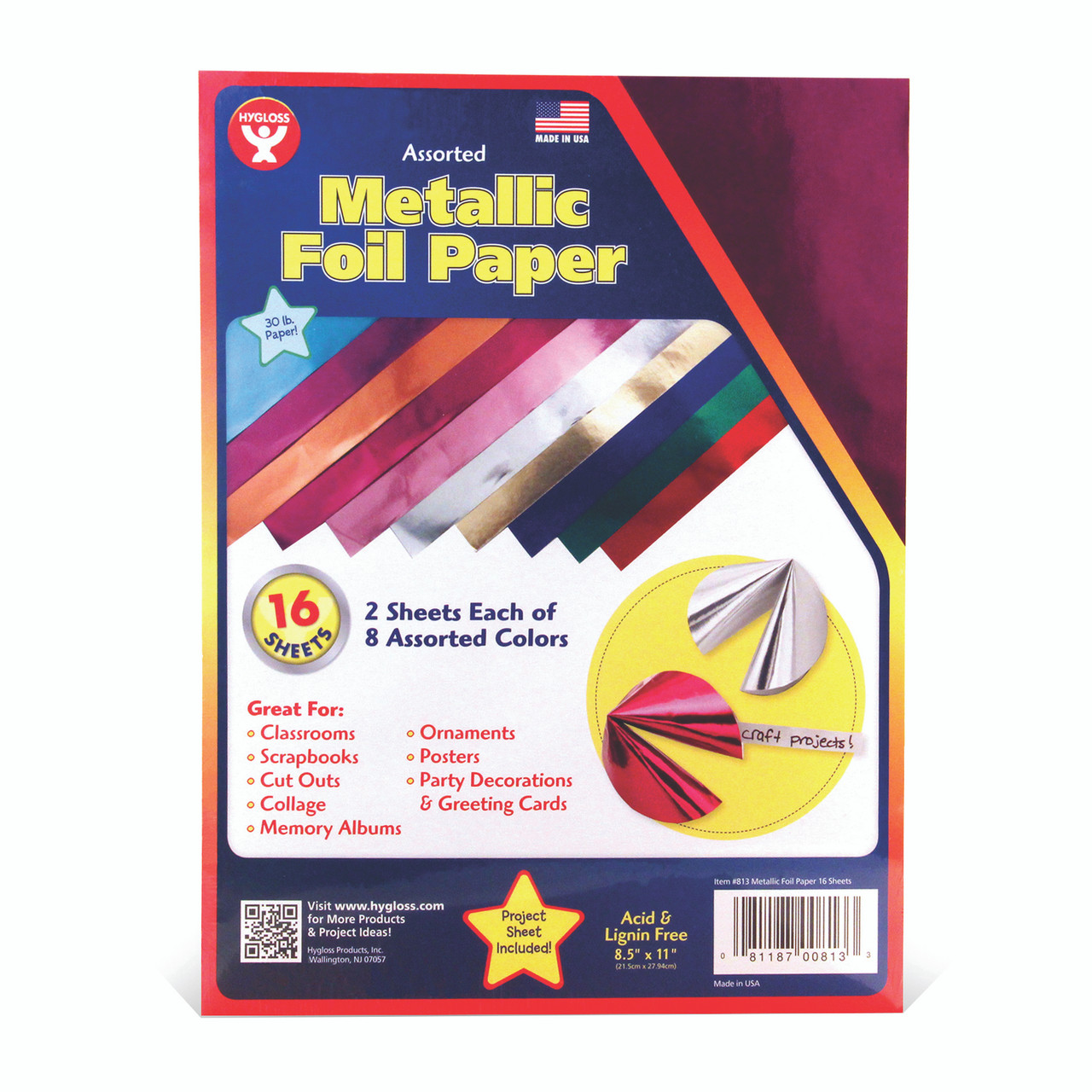 Metallic Foil Paper  Craft and Classroom Supplies by Hygloss