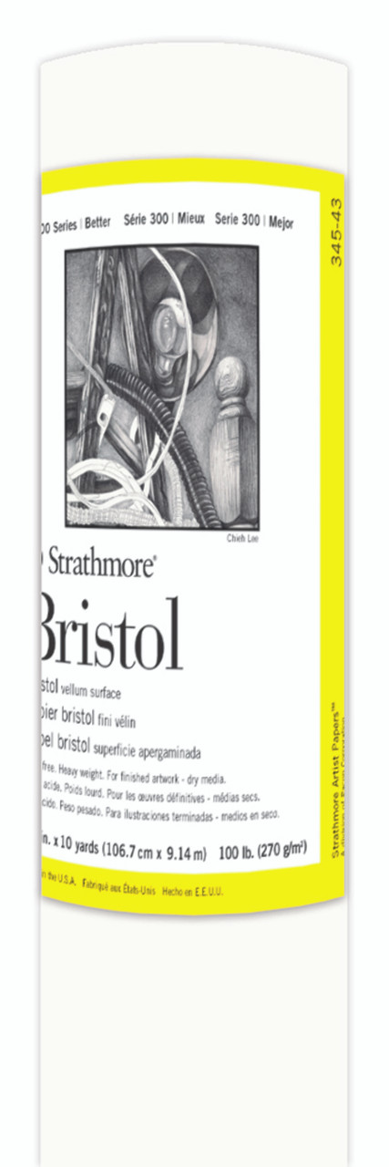 Strathmore Fine Art Paper Roll Series 300 Bristol Vellum 42 x 10yd 100lb