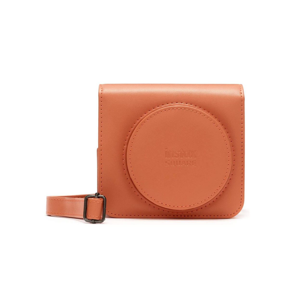 Depicted is the Terracotta Orange variant of the FujiFilm Instax Square SQ1 camera case.