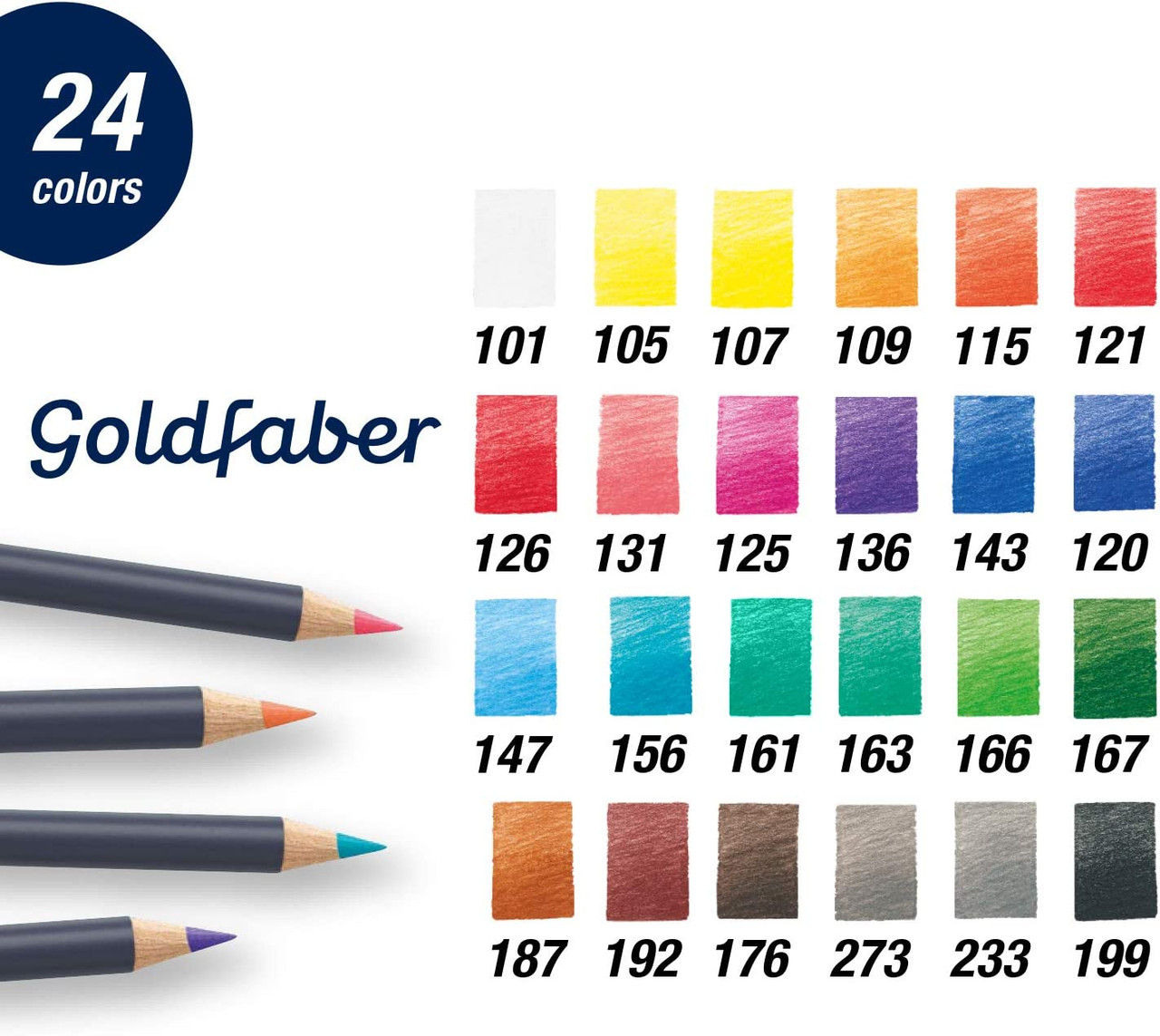 Faber-Castell Goldfaber Aqua 24-Piece Watercolor Pencil Set