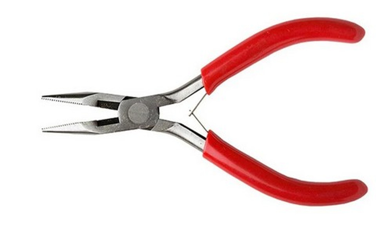 Soft Grip Needle Nose Pliers with Side Cutter 5 inches with red handles image