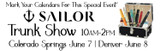 Mark Your Calendars for this Special Event: SAILOR Trunk Show 10am-2pm, Colorado Springs June 7 | Denver June 8
