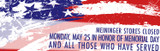Meininger stores closed Monday, May 25 in honor or Memorial Day and all those who have served