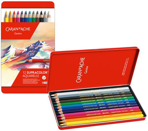 image of Caran d'Ache Supracolor Aquarelle 12-pencil Set