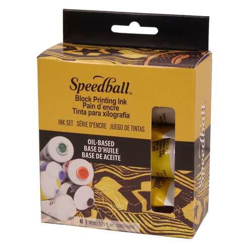 Speedball Fabric & Paper Block Printing 6-color 37ml Ink Set 