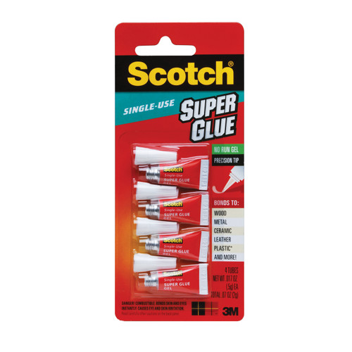 3M Scotch Single-Use Super Glue 4/package - Meininger Art Supply