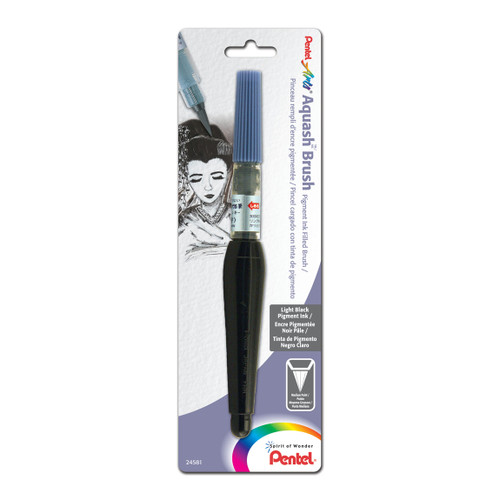 Pentel Arts Color Brush with Pigment Ink, Medium Tip, Black Ink, Pack of 1 (FP5MBPA)