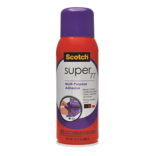 QTY4 3M SUPER 77 Spray Glue 7.3 OZ Adhesive Compatible with FOIL Plastic  Paper Foam Metal: : Industrial & Scientific