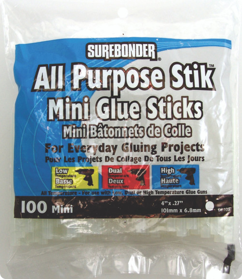 Mini Glue Sticks, Clear, .28 x 4-In., 12-Pk.