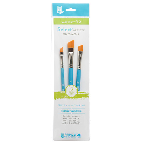 Select Artiste Mixed Media 3-Brush Set #12 Angle Shader 1/4", 3/8", 1/2"