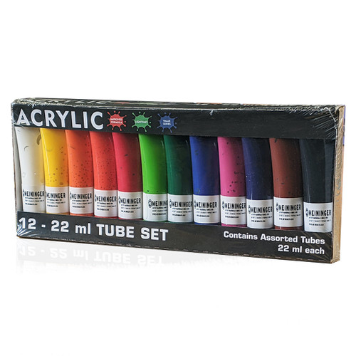 Colour Block Acrylic Paint Set - 12pc