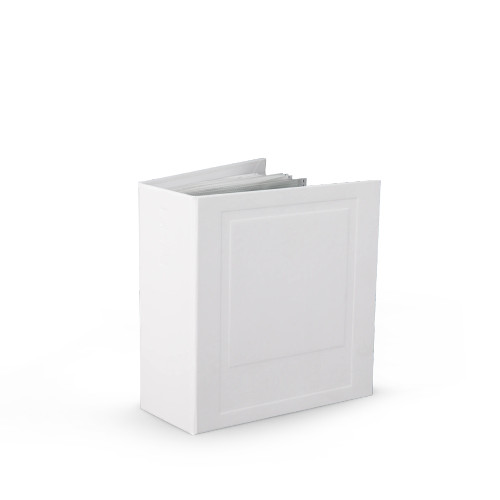 Depicted is a three-fourths view of the Polaroid Small White Photo Album. Depicted is a three-fourths view of the Polaroid Small White Photo Album.