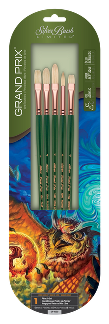 Grand Prix Oil & Acrylic Long Handle 5-Brush Set packaging