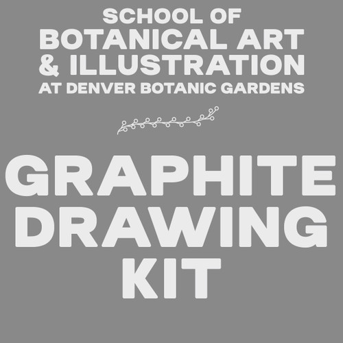 School of Botanical Art & Illustration at Denver Botanic Gardens Graphite Drawing Kit with a graphite gray background