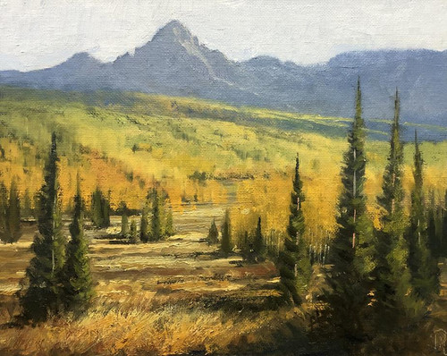 image of oil painting of Quakie Valley by J.R. Monks