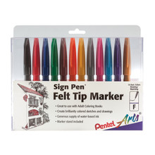 Pentel Sign Pen Set 12-Colors - Meininger Art Supply