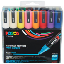 Posca Acrylic Paint Marker Set 16-Color Medium - Meininger Art Supply