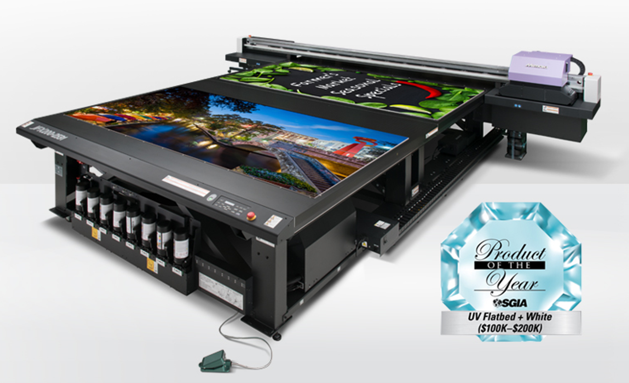 Mimaki JFX200-2531 wide format extended flatbed UV printer